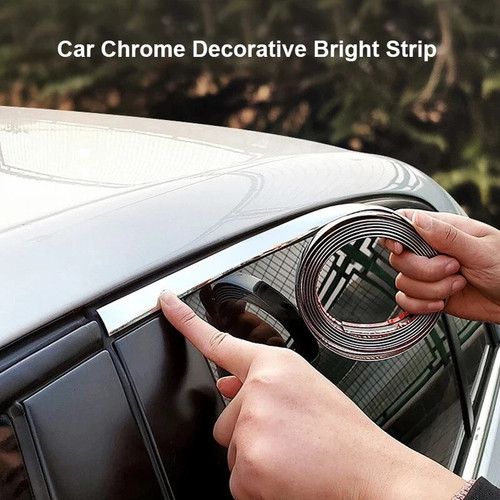Silver car chrome moulding - silver,